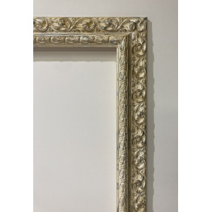 Cornice lavorata avorio e argento sfumata