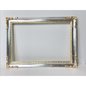 Cornice angoli lavorati -foglia oro e argento
