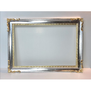 Cornice angoli lavorati -foglia oro e argento