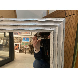 Cornice bianca onde argento