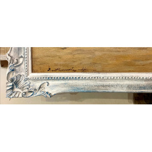 Cornice francesina - bianca con sfumature azzurre e argento