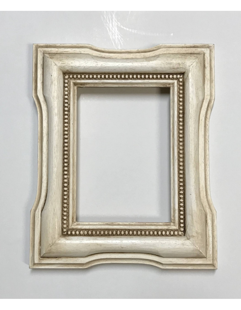 Cornice Portafoto Rustica In Legno Massiccio Con Pizzo – Beitly Art, Bianco Shabby, Vetro Vero - 2