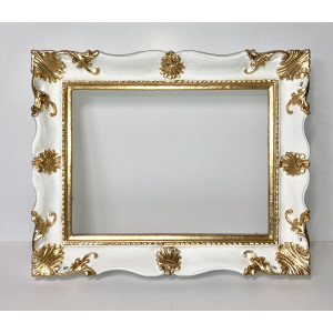 Cornice Francesina - bianca e oro foglia