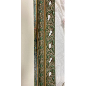 Cornice traforata verde e oro