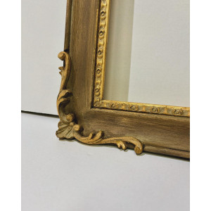 Cornice angoli lavorati -noce e foglia oro