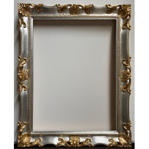 Cornice francesina - foglia oro e argento