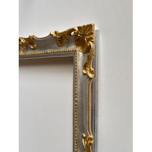 Cornice francesina - foglia oro e argento