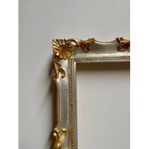 Cornice francesina miniatura - foglia oro e argento