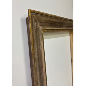 Cornice noce e oro foglia