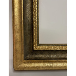 Cornice oro foglia con gola grigia