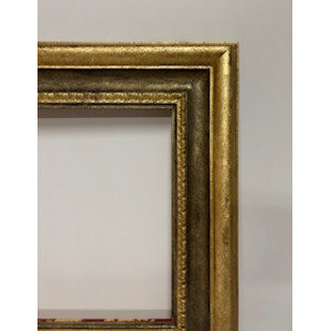 Cornice oro foglia con gola grigia