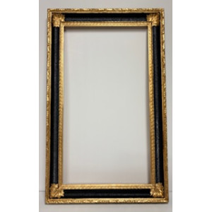 Cornice nera e oro foglia con fregi