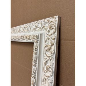 Cornice lavorata avorio, oro e marrone