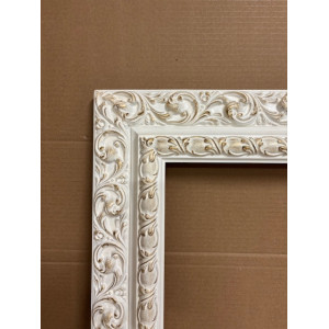 Cornice lavorata avorio, oro e marrone