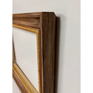 Cornice marrone filo oro