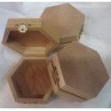 Scatola in legno grezzo esagonale per decoupage 