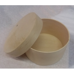 SScatola in legno grezzo tonda per decoupage 