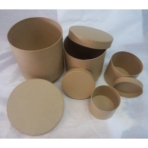 Scatola di cartone tonda con coperchio per decoupage 