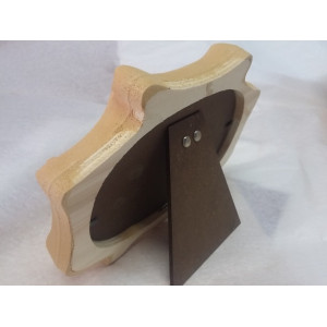 Porta foto pasta di legno lavorata con appoggio