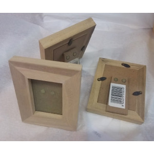 Porta foto legno grezzo con appoggio per decoupage