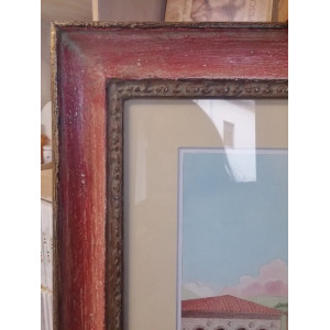 Cornice magenta, oro foglia e sfumature marroni Cornice magenta, oro foglia e sfumature marroni