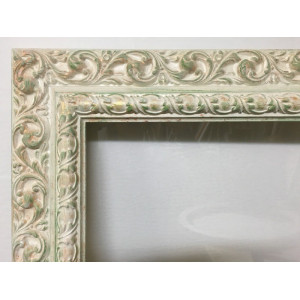 Cornice lavorata - avorio invecchiato sfumata oro