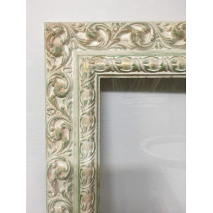Cornice lavorata - avorio invecchiato sfumata oro
