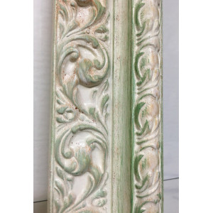 Cornice lavorata - avorio invecchiato sfumata oro