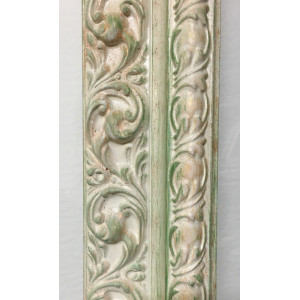 Cornice lavorata - avorio invecchiato sfumata oro