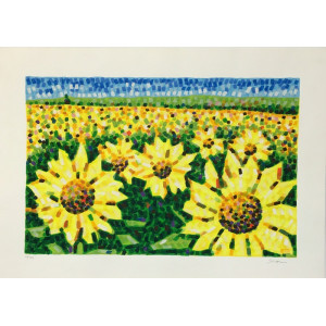 Mimmo Sciarrano - serigrafia - Girasoli