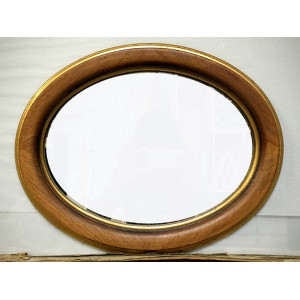 Ovale noce doppio filo oro con specchio Ovale noce doppio filo oro con specchio