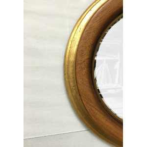 Ovale noce doppio filo oro con specchio Ovale noce doppio filo oro con specchio