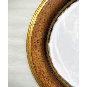 Ovale noce doppio filo oro con specchio