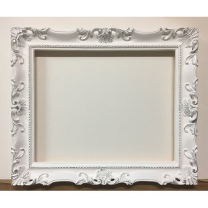 Cornice francesina tinta bianca e argento Cornice francesina tinta bianca e argento