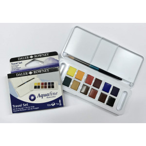 Confezione acquerelli 12 colori Daler Rowney - set viaggio Confezione acquerelli 12 colori Daler Rowney - set viaggio