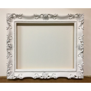 Cornice francesina miniatura - bianca e argento Cornice francesina miniatura - bianca e argento