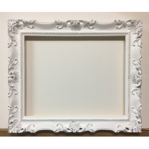 Cornice francesina miniatura - bianca e argento Cornice francesina miniatura - bianca e argento
