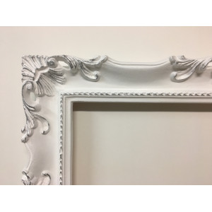 Cornice francesina miniatura - bianca e argento Cornice francesina miniatura - bianca e argento