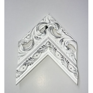 Cornice lavorata bianca e argento