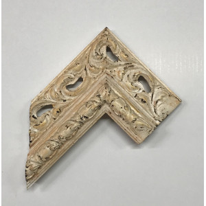 Cornice lavorata avorio, noce, oro