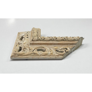 Cornice lavorata avorio, noce, oro