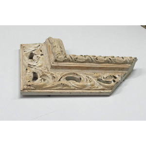 Cornice lavorata avorio, noce, oro