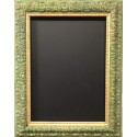 Cornice lavorata - verde, ocra e foglia oro Cornice lavorata - verde, ocra e foglia oro